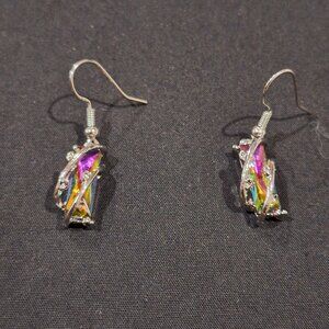 Multicolored Stone Dangle Earrings